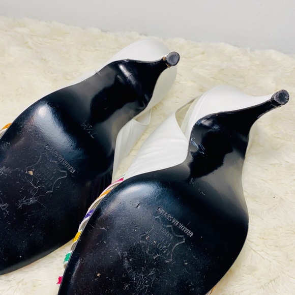 Aurelio Garcia Leather Multicolor Slingback Heels - Picture 14 of 15